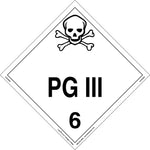 Labelmaster® PG III Placard, Worded, Rigid Vinyl, 10.75" x 10.75", 25/Pack (Z-RVW32R)