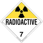 Labelmaster® Radioactive Placard, Worded, Rigid Vinyl, 10.75" x 10.75", 25/Pack (Z-RVW7R)