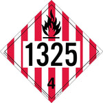 Labelmaster® Flammable Solid Placard, UN 1325, E-Z Removable Vinyl, 273mm x 273mm, 25/Pack (ZEZ131325)