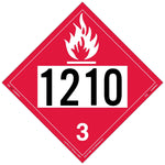 Labelmaster® UN 1210 Flammable Liquid Placard, E-Z Removable Vinyl, 273mm x 273mm, 25/Pack (ZEZ21210)