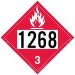 Labelmaster® Flammable Liquid Placard, UN 1268, E-Z Removable Vinyl, 273mm x 273mm, 25/Pack (ZEZ21268)