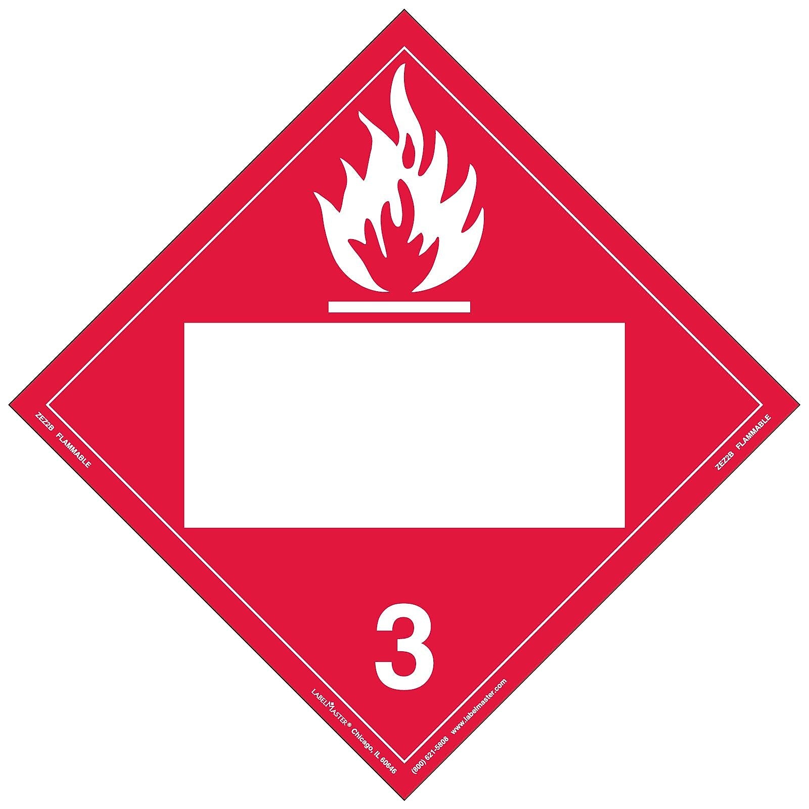 Labelmaster® Flammable Liquid Placard, Blank, E-Z Removable Vinyl, 273mm x 273mm, 25/Pack (ZEZ2B)