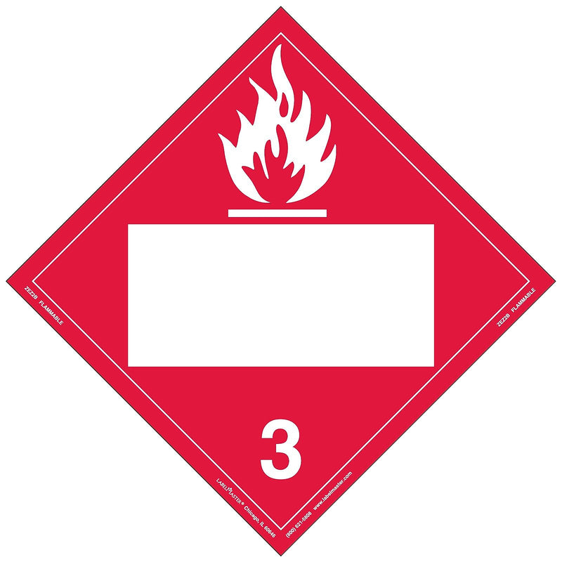 Labelmaster® Flammable Liquid Placard, Blank, E-Z Removable Vinyl, 273mm x 273mm, 25/Pack (ZEZ2B)