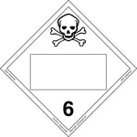 Labelmaster® Toxic Placard, Blank, E-Z Removable Vinyl, 273mm x 273mm, 25/Pack (ZEZ5B)