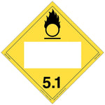 Labelmaster® Oxidizer Placard, Blank, E-Z Removable Vinyl, 273mm x 273mm, 25/Pack (ZEZ6B)