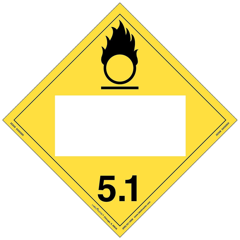 Labelmaster® Oxidizer Placard, Blank, E-Z Removable Vinyl, 273mm x 273mm, 25/Pack (ZEZ6B)