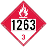 Labelmaster® Combustible Liquid Placard, UN 1263, E-Z Removable Vinyl, 273mm x 273mm, 25/Pack (ZEZ91263)