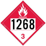 Labelmaster® Combustible Liquid Placard, UN 1268, E-Z Removable Vinyl, 273mm x 273mm, 25/Pack (ZEZ91268)