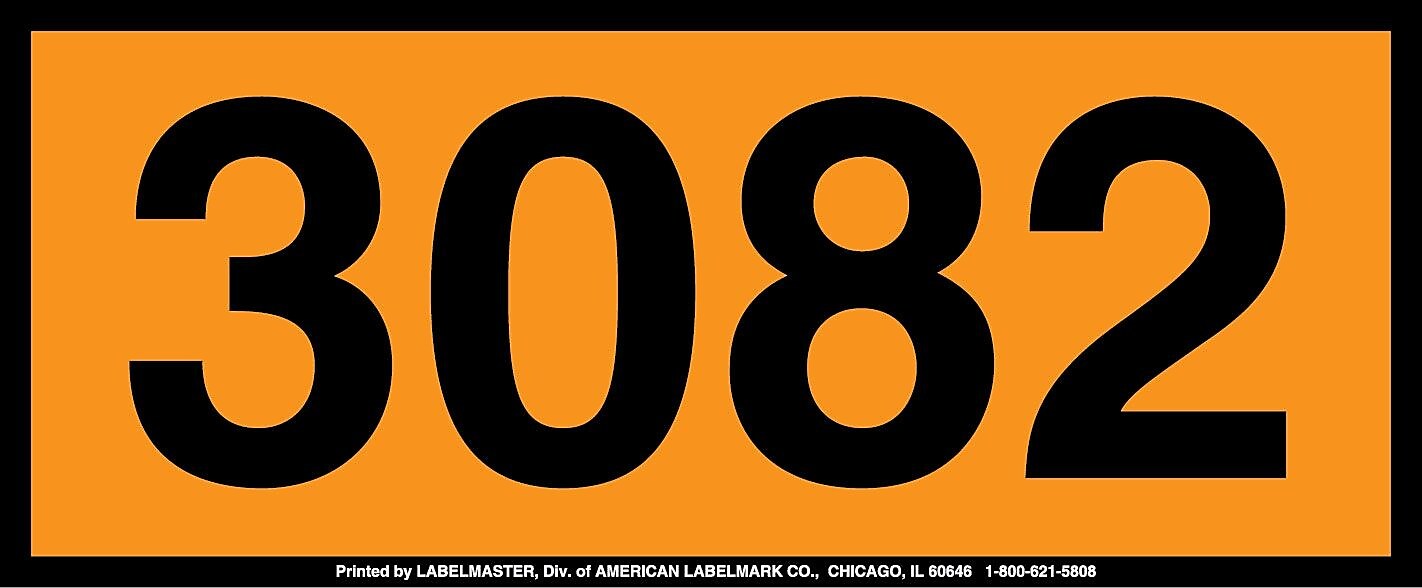 Labelmaster® UN3082 Orange Panel, E-Z Removable Vinyl, 160mm x 400mm, 25/Pack (ZOPEZ3082)