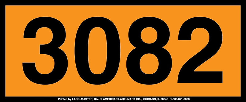 Labelmaster® UN3082 Orange Panel, E-Z Removable Vinyl, 160mm x 400mm, 25/Pack (ZOPEZ3082)