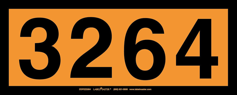 Labelmaster® UN3264 Orange Panel, E-Z Removable Vinyl, 160mm x 400mm, 25/Pack (ZOPEZ3264)