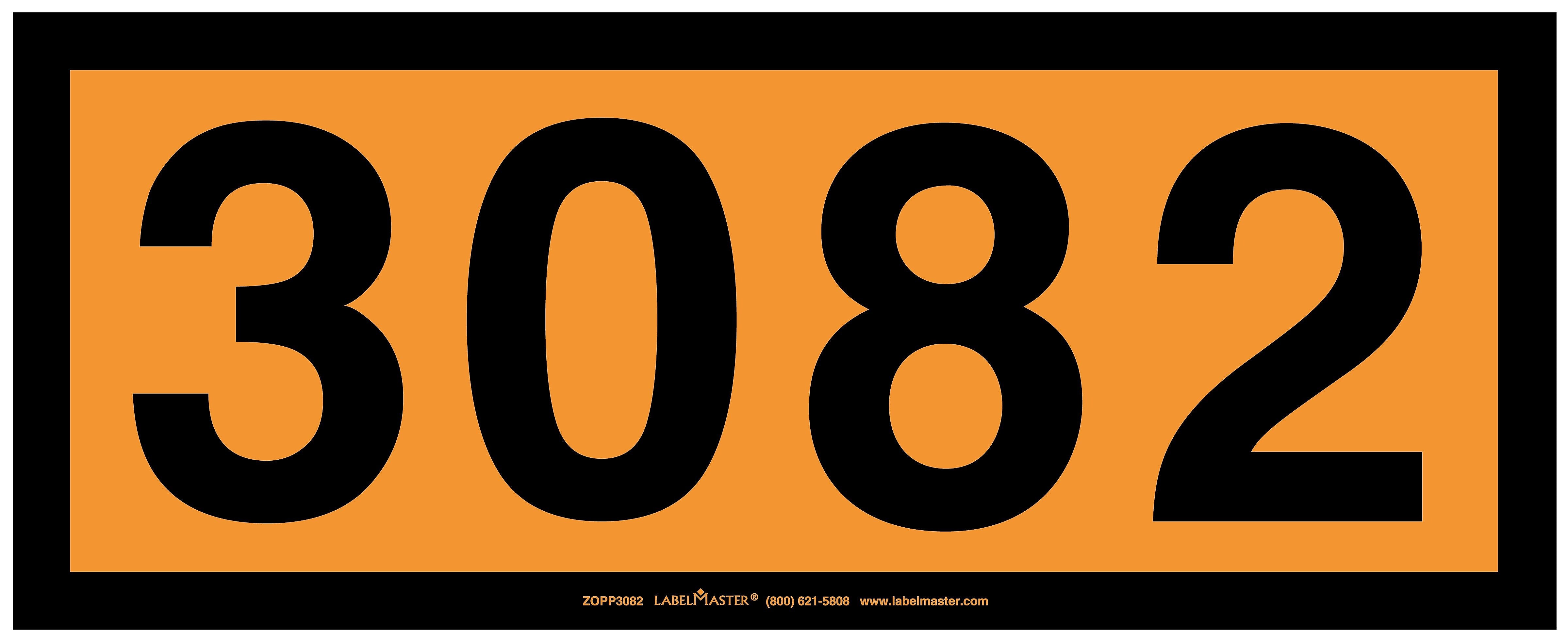 Labelmaster® UN3082 Orange Panel, Permanent Vinyl, 160mm x 400mm, 25/Pack (ZOPP3082)