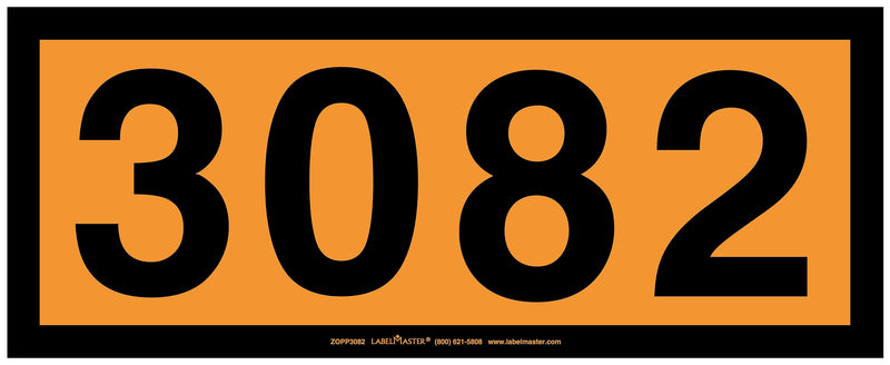 Labelmaster® UN3082 Orange Panel, Permanent Vinyl, 160mm x 400mm, 25/Pack (ZOPP3082)