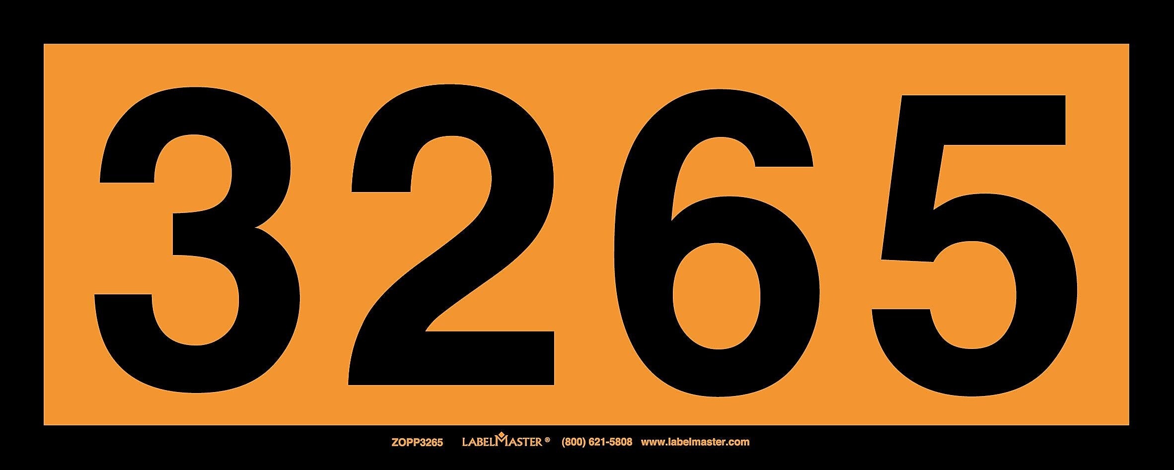 Labelmaster® UN3265 Orange Panel, Permanent Vinyl, 160mm x 400mm, 25/Pack (ZOPP3265)