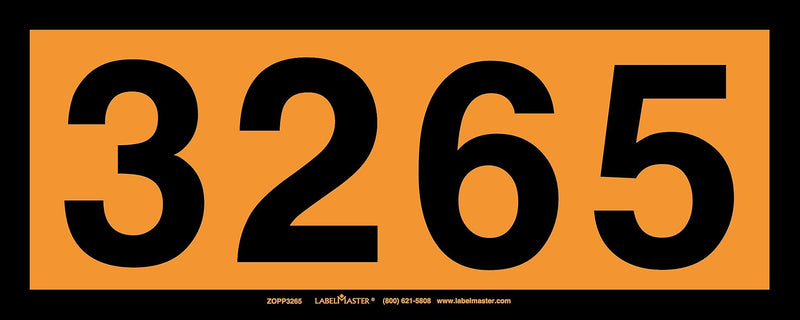 Labelmaster® UN3265 Orange Panel, Permanent Vinyl, 160mm x 400mm, 25/Pack (ZOPP3265)