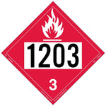 Labelmaster® Flammable Liquid Placard, UN 1203, Rigid Vinyl, 10.75" x 10.75", 25/Pack (ZRV21203)