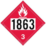 Labelmaster® Flammable Liquid Placard, UN 1863, Rigid Vinyl, 10.75" x 10.75", 25/Pack (ZRV21863)