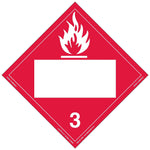 Labelmaster® Flammable Liquid Placard, Blank, Rigid Vinyl, 10.75" x 10.75", 25/Pack (ZRV2B)