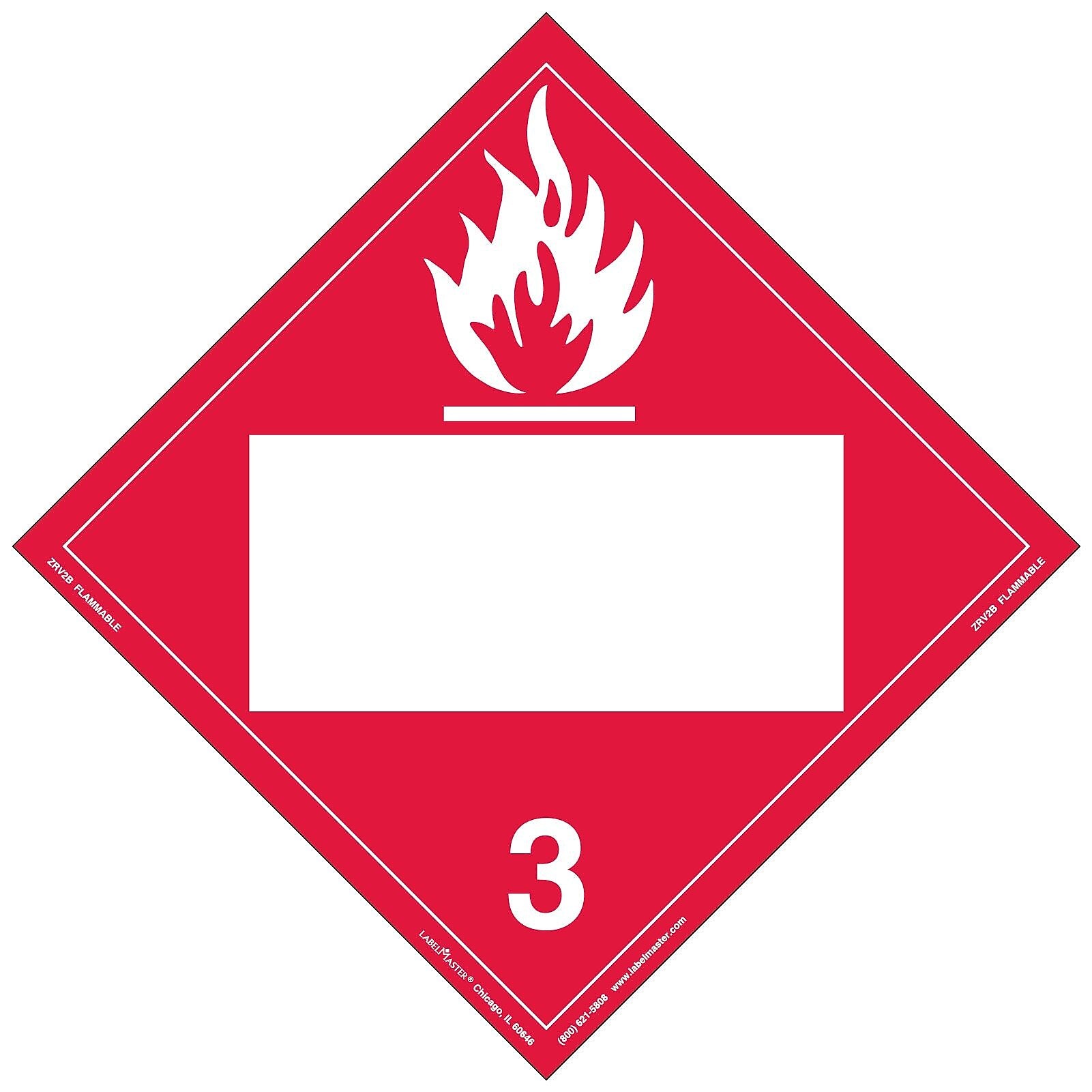 Labelmaster® Flammable Liquid Placard, Blank, Rigid Vinyl, 10.75" x 10.75", 25/Pack (ZRV2B)