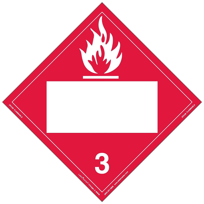 Labelmaster® Flammable Liquid Placard, Blank, Rigid Vinyl, 10.75" x 10.75", 25/Pack (ZRV2B)