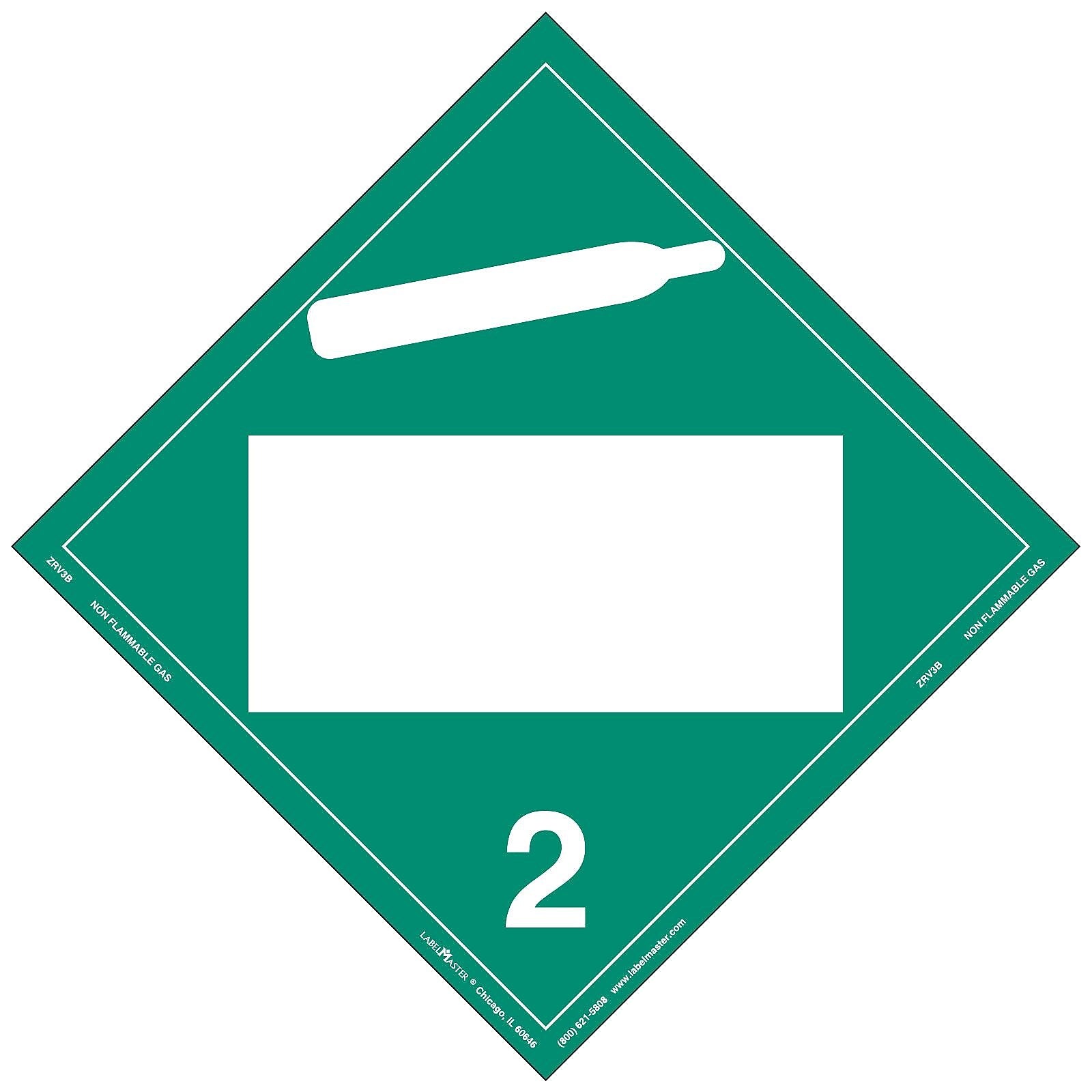 Labelmaster® Non-Flammable Gas Placard, Blank, Rigid Vinyl, 10.75" x 10.75", 25/Pack (ZRV3B)