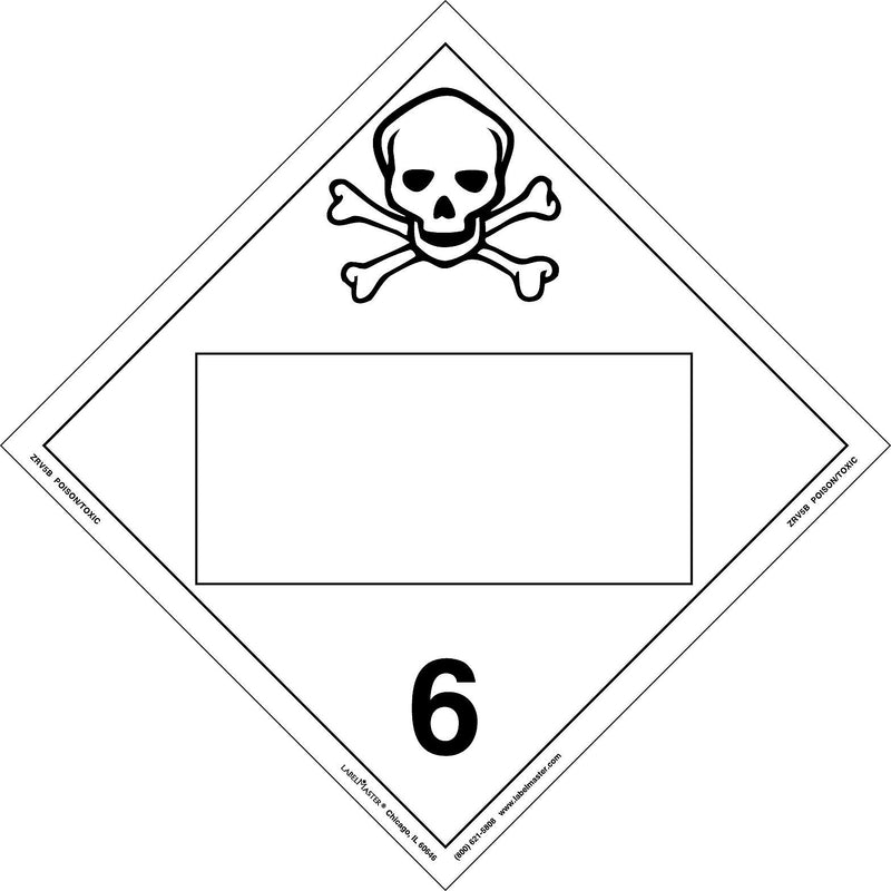 Labelmaster® Toxic Placard, Blank, Rigid Vinyl, 10.75" x 10.75", 25/Pack (ZRV5B)