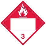 Labelmaster® Combustible Liquid Placard, Blank, Rigid Vinyl, 10.75" x 10.75", 25/Pack (ZRV9B)