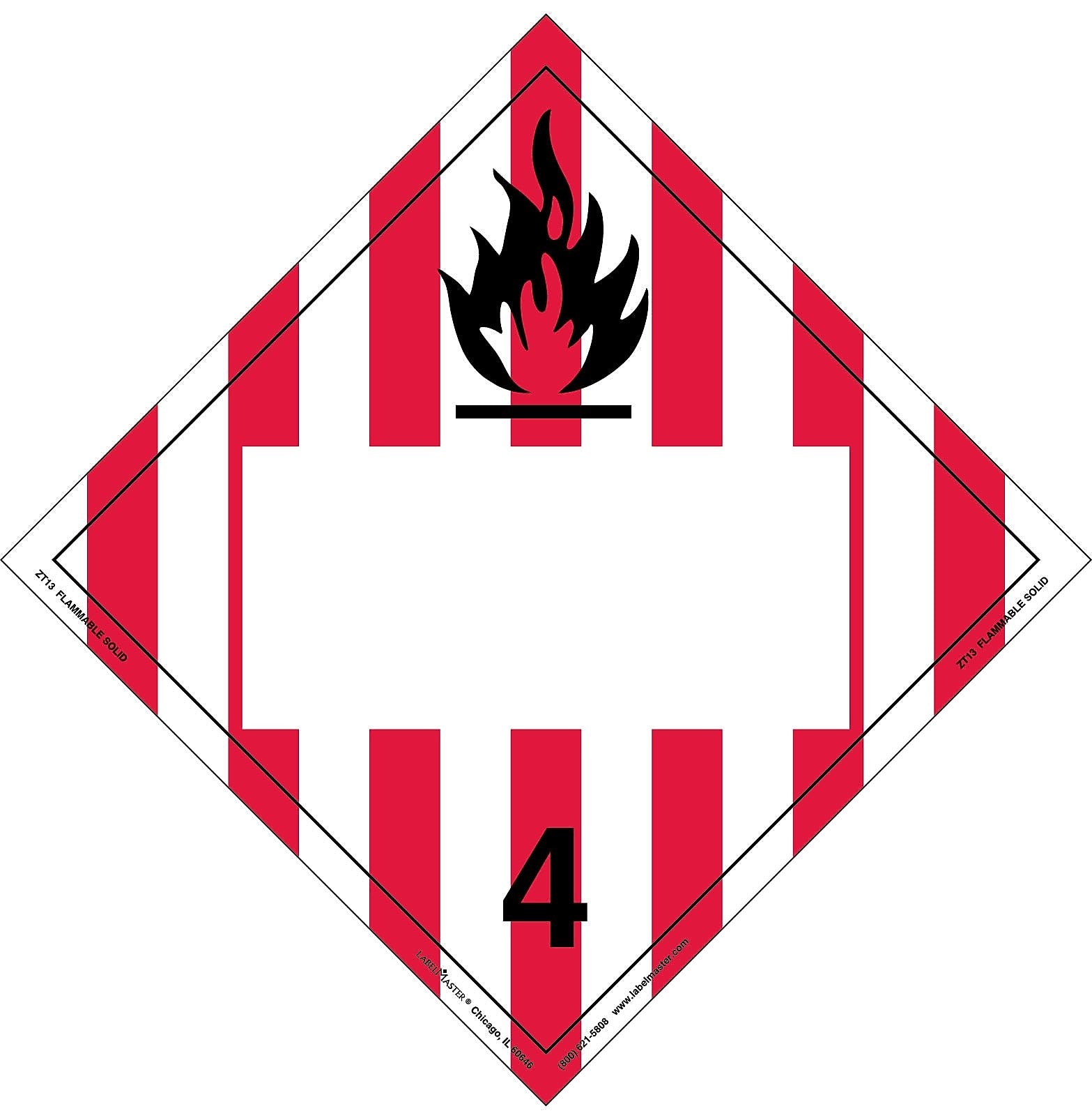 Labelmaster® Flammable Solid Placard, Blank, Tag Board, 10.75" x 10.75", 25/Pack (ZT13)