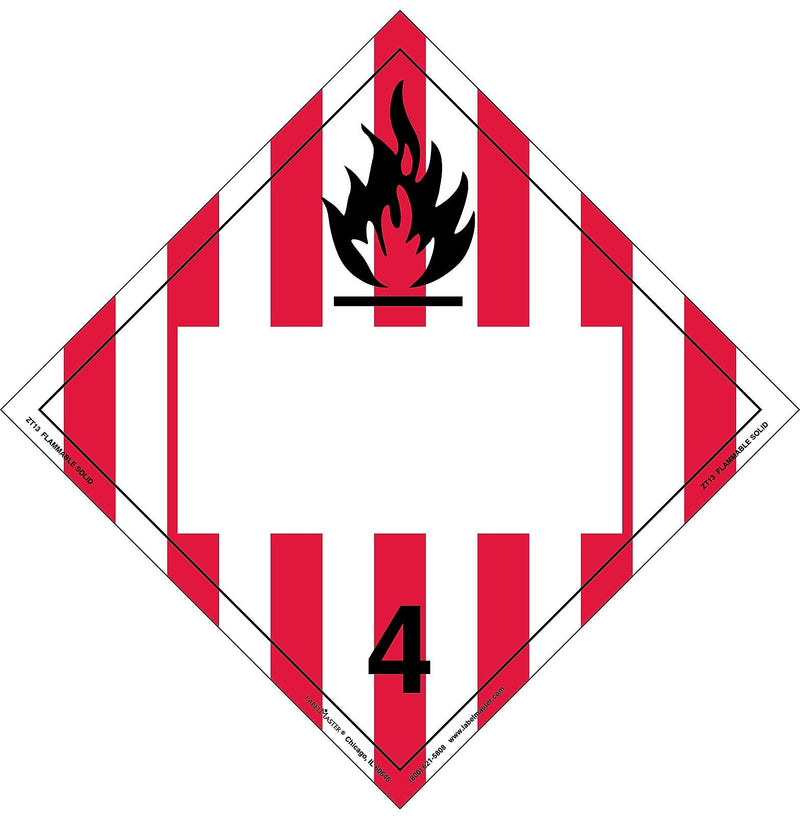 Labelmaster® Flammable Solid Placard, Blank, Tag Board, 10.75" x 10.75", 25/Pack (ZT13)