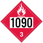 Labelmaster® Flammable Liquid Placard, UN 1090, Tag Board, 10.75" x 10.75", 25/Pack (ZT2-1090)