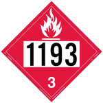 Labelmaster® Flammable Liquid Placard, UN 1193, Tag Board, 10.75" x 10.75", 25/Pack (ZT2-1193)