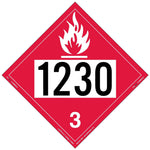Labelmaster® Flammable Liquid Placard, UN 1230, Tag Board, 10.75" x 10.75", 25/Pack (ZT2-1230)