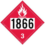 Labelmaster® Flammable Liquid Placard, UN 1866, Tag Board, 10.75" x 10.75", 25/Pack (ZT2-1866)
