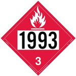 Labelmaster® Flammable Liquid Placard, UN 1993, Tag Board, 10.75" x 10.75", 25/Pack (ZT2-1993)
