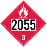Labelmaster® Flammable Liquid Placard, UN 2055, Tag Board, 10.75" x 10.75", 25/Pack (ZT2-2055)