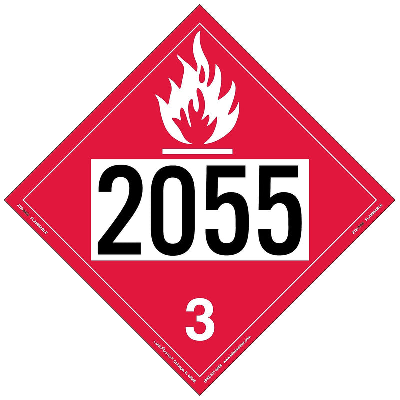 Labelmaster® Flammable Liquid Placard, UN 2055, Tag Board, 10.75" x 10.75", 25/Pack (ZT2-2055)