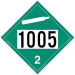 Labelmaster® Non-Flammable Gas Placard, UN 1005, Tag Board, 10.75" x 10.75", 25/Pack (ZT3-1005)
