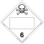 Labelmaster® Toxic Placard, Blank, Tag Board, 10.75" x 10.75", 25/Pack (ZT5)