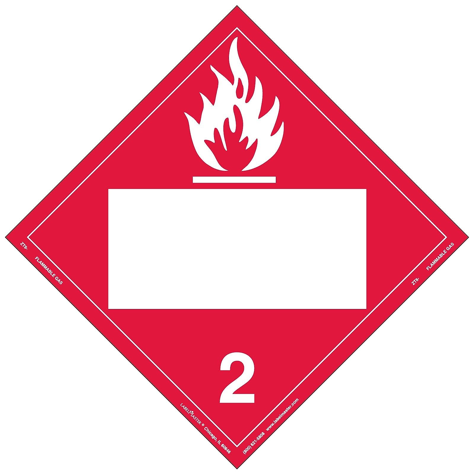 Labelmaster® Flammable Gas Placard, Blank, Tag Board, 10.75" x 10.75", 25/Pack (ZT8)
