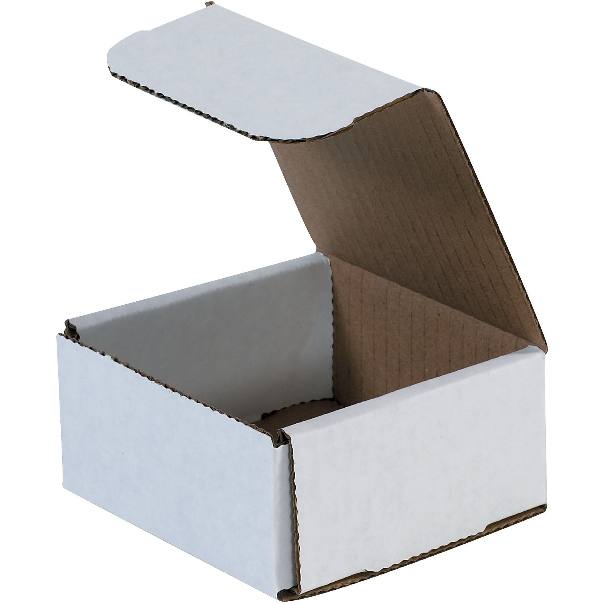 SI Products Corrugated Mailers, 4" x 4" x 2", White, 50/Bundle