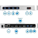 StarTech® USB 3.0 Laptop Docking Station, USB-C to Dual HDMI/DisplayPort, 6 USB Ports (DK30A2DH)