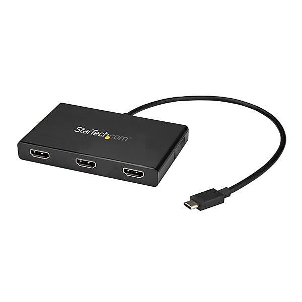 StarTech USB-C Hub with 3 HMDI Ports, Black (MSTCDP123HD)
