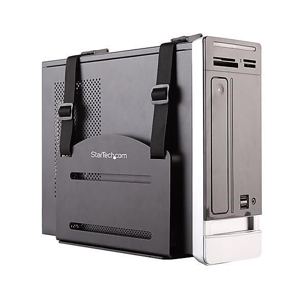 StarTech CPU Mount, Computer Wall, Adjustable Width 4.8 to 8.3" Monitor, Black (CPUWALLMNT)