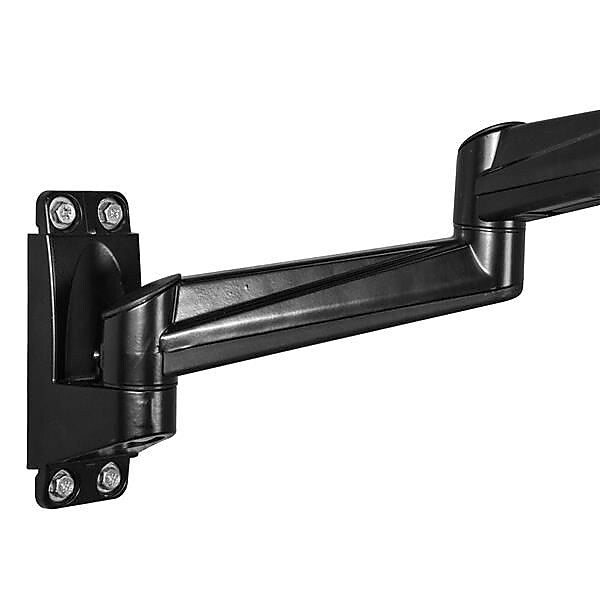 StarTech Wall Mount Dual Monitor Arm, Steel Adjustable, Up to 24", Black (ARMDUALWALL)