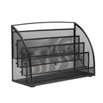Mind Reader 4-Compartment Metal Mesh Magazine Rack, Black (MAGRACKSM-BLK)