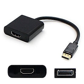 AddOn® DISPLAYPORT2VGA-5PK 0.67' DisplayPort 1.2 To VGA Male/Female Video Cable, Black
