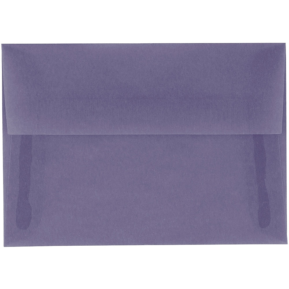 JAM Paper 4Bar A1 Translucent Vellum Invitation Envelopes, 3.625 x 5.125, Wisteria Purple, 25/Pack (1591610)