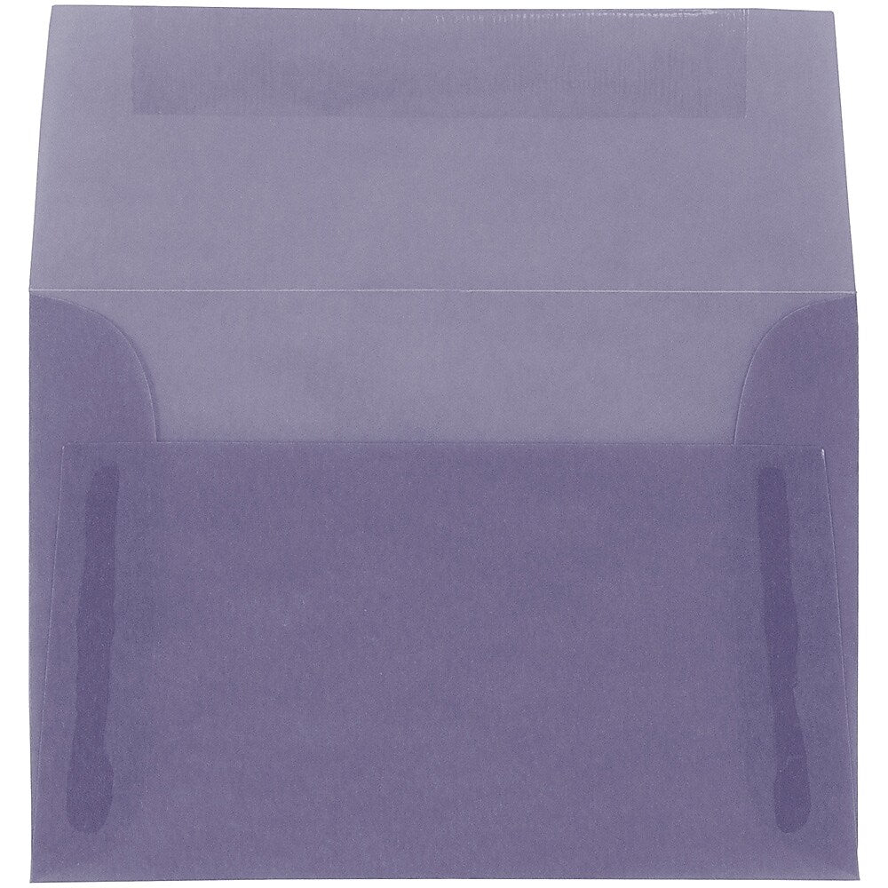 JAM Paper 4Bar A1 Translucent Vellum Invitation Envelopes, 3.625 x 5.125, Wisteria Purple, 25/Pack (1591610)