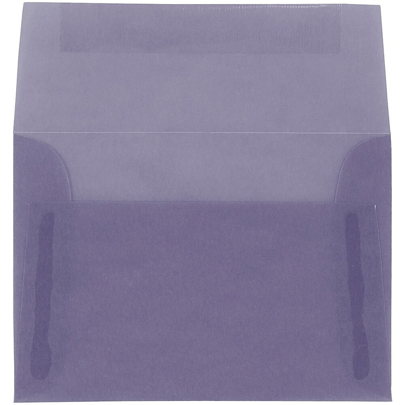 JAM Paper 4Bar A1 Translucent Vellum Invitation Envelopes, 3.625 x 5.125, Wisteria Purple, 25/Pack (1591610)