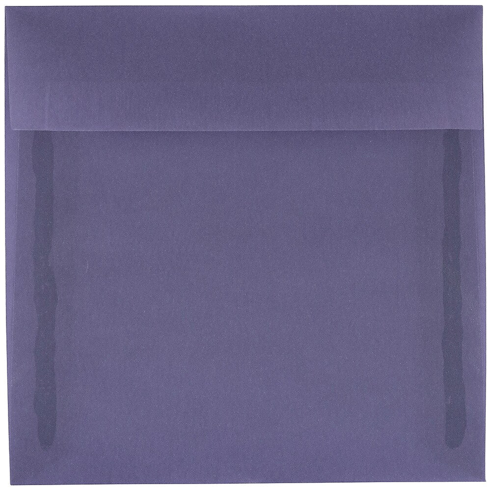 JAM Paper 5.5 x 5.5 Square Translucent Vellum Invitation Envelopes, Wisteria Purple, 25/Pack (PACV504)